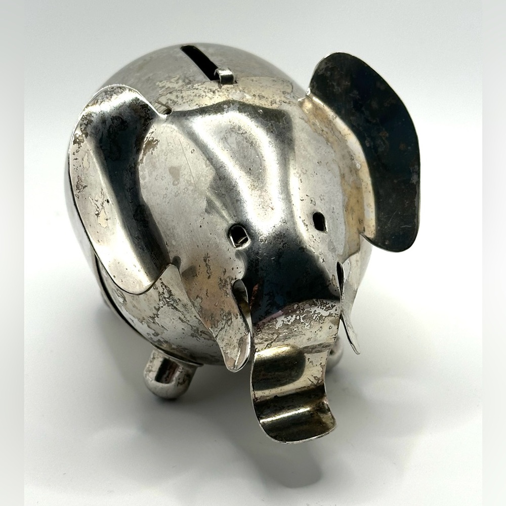 Vintage 1960s Napier Elephant Chrome Metal Bank-Patent Pending
